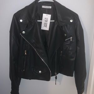 12th Tribe Dreux Black Vegan Leather Moto Jacket